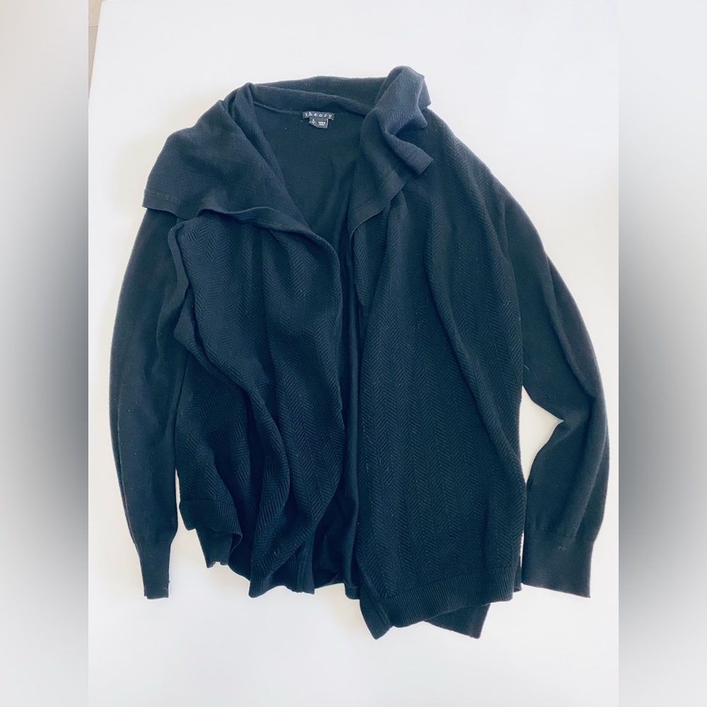 Theory Black Cardigan Sweater